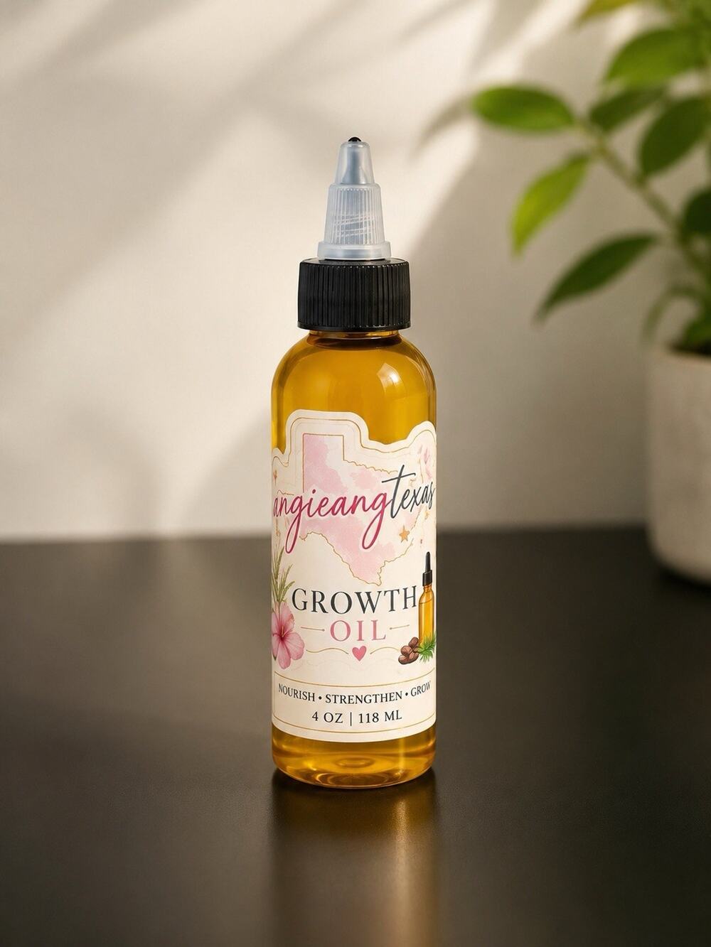 AngieAngTexas Hair Growth Oil 4 oz Natural Scalp Treatment for Thicker Hair